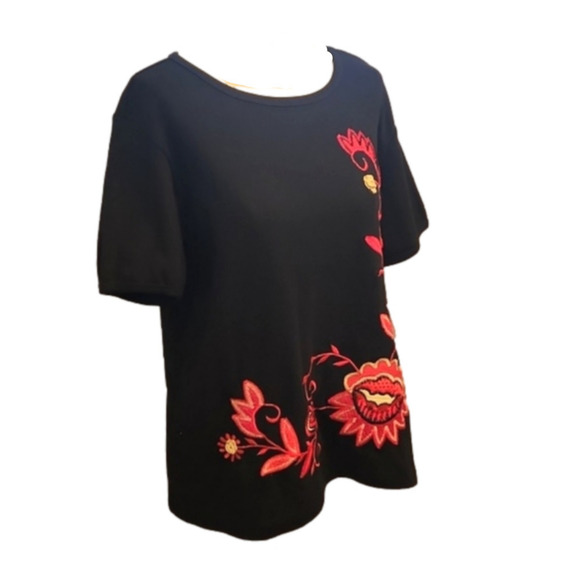 Womens Indigo Moon black too with unique floral embroidery size M. - Picture 4 of 14